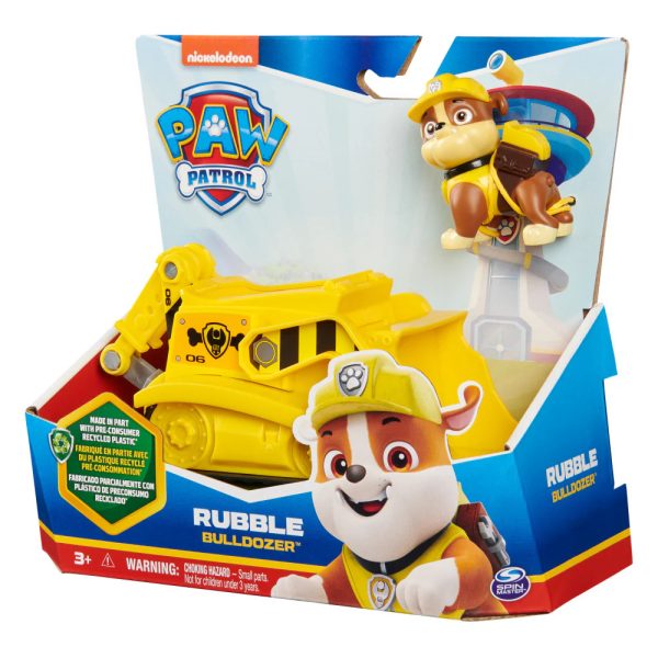 Paw Patrol - Vehiculo Basico con Figura de Rubble
